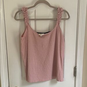 Boden Blush Pink Coquette Ruffle Strap Camisole